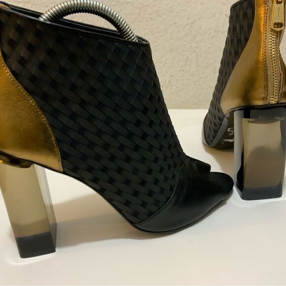 VIONNET paris ankle boots open toe braided colorful size 10 - Picture 7 of 15